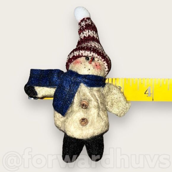 Bundle Sale 3 for $15 | Hand Crafted Cloth Snowman Brooch - Picture 7 of 8